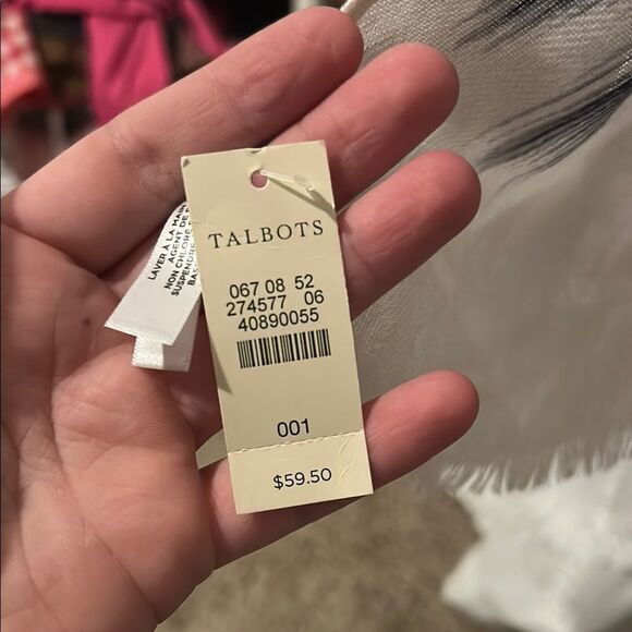 Talbots Chic Black and White Scarf - Picture 2 of 4